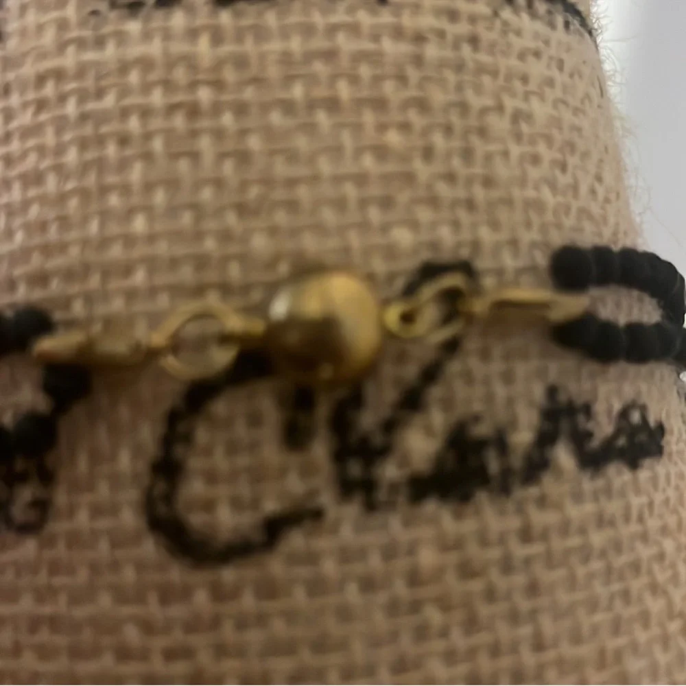 Katia Designs. Gold Pendant Necklace with Black Beads and Crystal Quartz - Picture 7 of 7